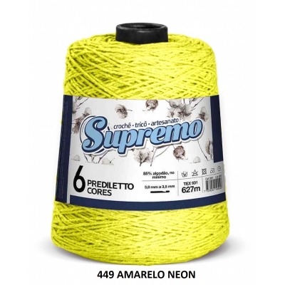 BARBANTE PREDILETTO Nº 6 600g - SUPREMO FIOS (449 AMARELO NEON)