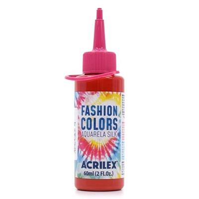 TINTA FASHION COLORS AQUARELA SILK 60ML - PERFEITA PARA TIE DYE (507 VERMELHO FOGO)