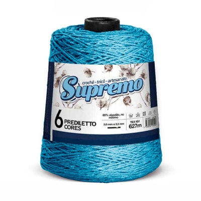 BARBANTE PREDILETTO Nº 6 600g - SUPREMO FIOS (20 AZUL TURQUESA)