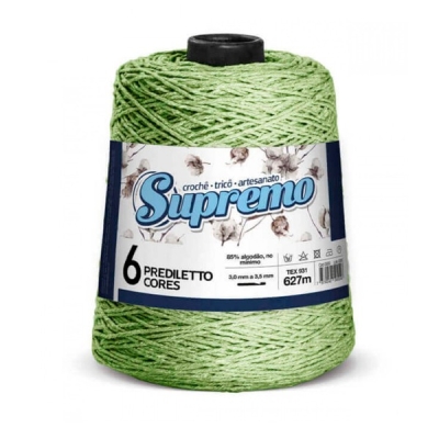 BARBANTE PREDILETTO Nº 6 600g - SUPREMO FIOS (22 VERDE ABACATE)