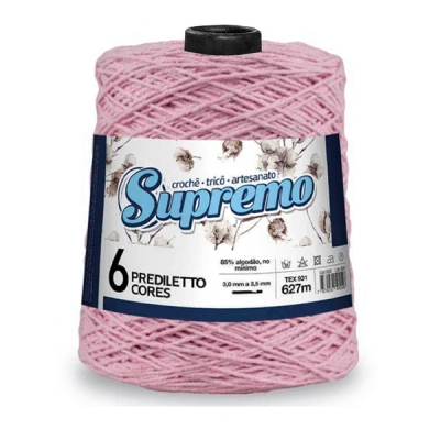 BARBANTE PREDILETTO Nº 6 600g - SUPREMO FIOS (10 ROSA BEBE)