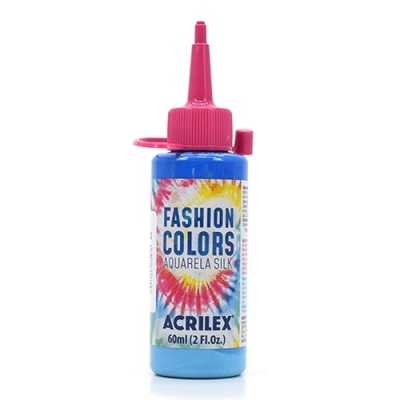 TINTA FASHION COLORS AQUARELA SILK 60ML - PERFEITA PARA TIE DYE (503 AZUL CELESTE)