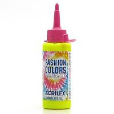 TINTA FASHION COLORS AQUARELA SILK 60ML - PERFEITA PARA TIE DYE (102 AMARELO)